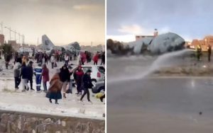 Avión militar lleno